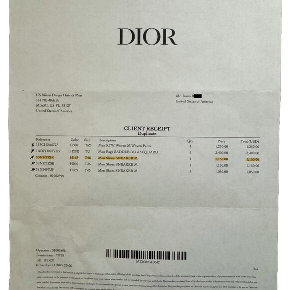 Authentic DIOR Blue/Beige Men's Sneaker - Size 12 - Picture 2 of 11